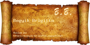Begyik Brigitta névjegykártya